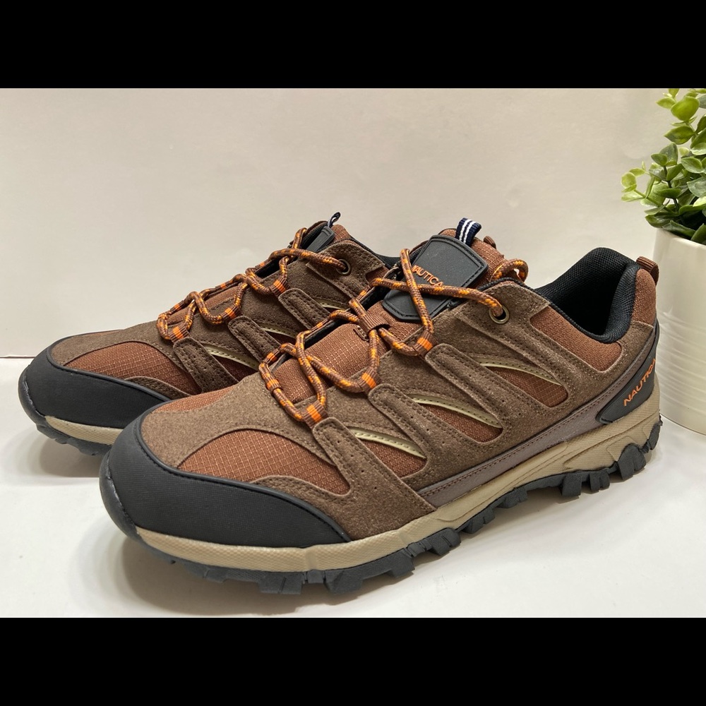 NEW Nautica Name Men’s Waterproof Low Top Hiking Shoes Brown Size 12